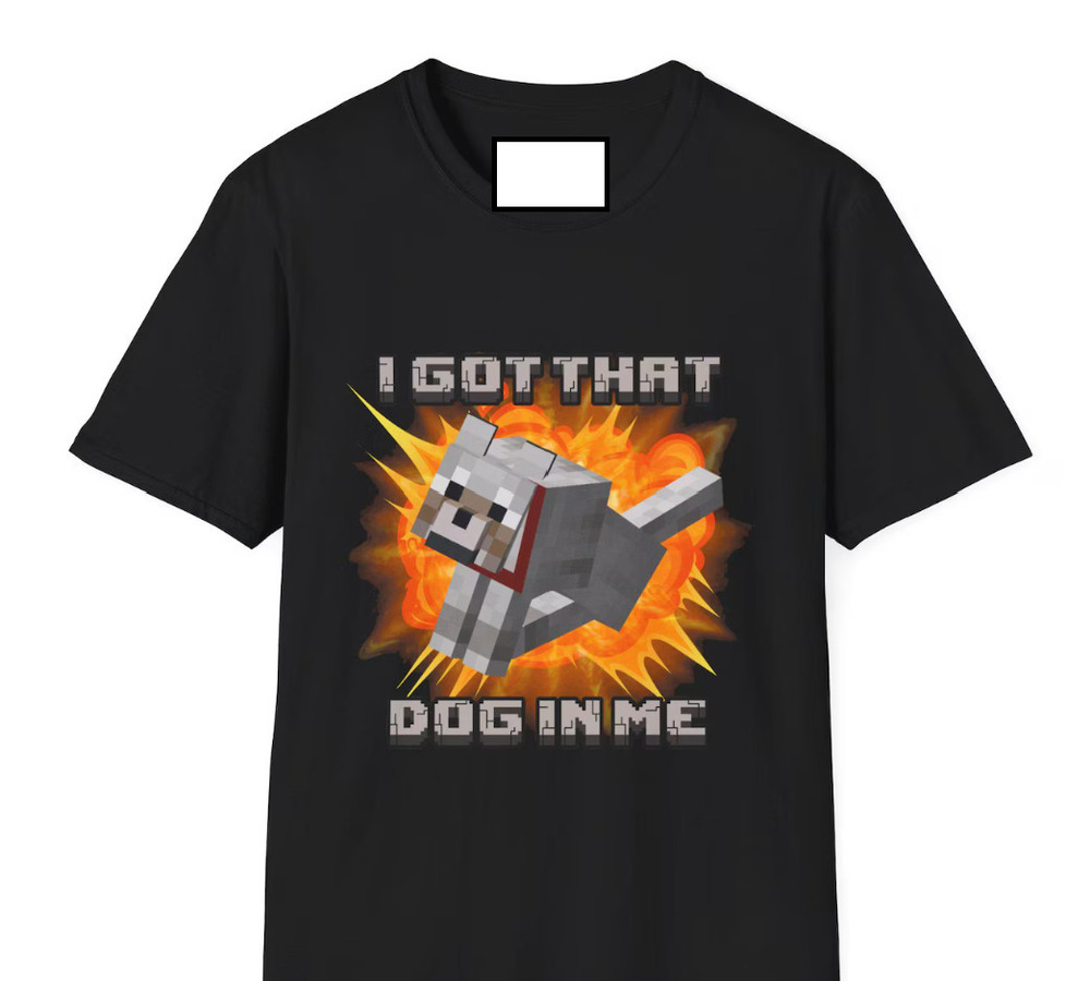 Minecraft Dog T-Shirt  Funny Gamer Tee, Softstyle Unisex Fit